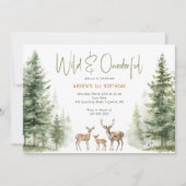 Woodland Animals "Wild & Onederful" Verjaardag voo Kaart (Voorkant)