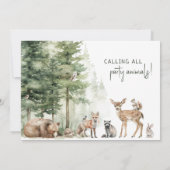 Woodland Animals "Wild & Onederful" Verjaardag voo Kaart (Achterkant)