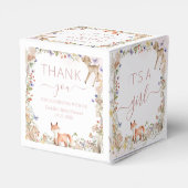 Woodland Animals Wildflower Baby shower Mini Bedankdoosjes (Achterkant)