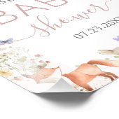 Woodland Animals Wildflower Baby Shower Welcome Foto Afdruk (Hoek)