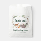 Woodland Animals Winter Baby shower Bedankzakje (Voorkant)