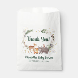 Woodland Animals Winter Baby shower Bedankzakje