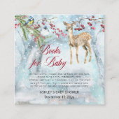 Woodland Animals Winter Baby shower Book Request Informatiekaartje (Voorkant)
