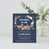 Woodland Animals Winter Baby shower Invitation (Staand voorkant)