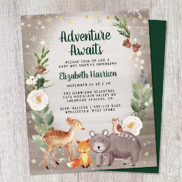 Woodland Animals Winter Baby shower Invitation