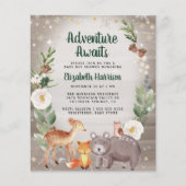 Woodland Animals Winter Baby shower Invitation (Voorkant)