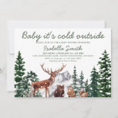 Woodland Animal's Winter Baby shower Kaart (Voorkant)