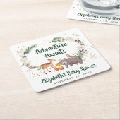 Woodland Animals Winter Baby shower Kartonnen Onderzetters (Schuin)