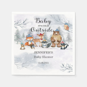 Woodland Animals Winter Baby shower Servet