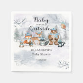 Woodland Animals Winter Blue Boy Baby shower Servet (Voorkant)