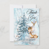 Woodland Animals Winter Boy Baby shower Bedankkaart (Voorkant)
