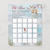 Woodland Animals Winter Boy Baby shower Bingo Card (Voorkant)