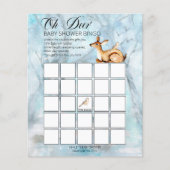 Woodland Animals Winter Boy Baby shower Bingo Card (Voorkant)
