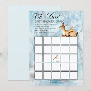 Woodland Animals Winter Boy Baby shower Bingo Card Kaart