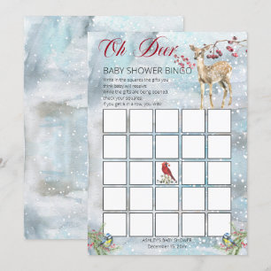 Woodland Animals Winter Boy Baby shower Bingo Card Kaart