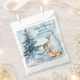 Woodland Animals Winter Boy Baby shower Dank u Bedankzakje