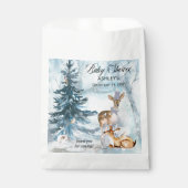 Woodland Animals Winter Boy Baby shower Dank u Bedankzakje (Voorkant)