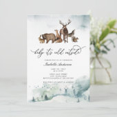 Woodland Animals Winter Cold Outside Baby shower Kaart (Staand voorkant)