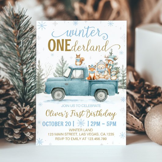 Woodland Animals Winter Onederland 1st Birthday In Kaart