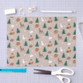 Woodland Animals Winter Pattern Pine Trees Snow Tissuepapier (Craft)
