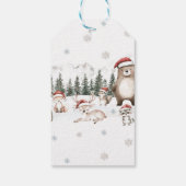 Woodland Animals Winter Verjaardag Bedankt Cadeaulabel (Achterkant)
