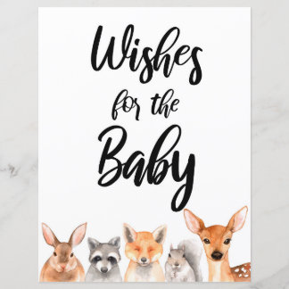 Woodland Animals Wishes for the Baby Sign