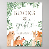 Woodland Animals Witte Boeken en Geschenken Teken Poster (Voorkant)