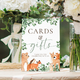 Woodland Animals Witte Kaarten en geschenken teken Poster