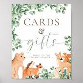 Woodland Animals Witte Kaarten en geschenken teken Poster (Voorkant)
