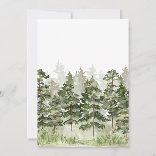 Woodland Animals Wood Slice Baby shower Kaart (Achterkant)