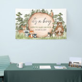 Woodland Animals Wood Slice Baby shower Spandoek (Beurs)