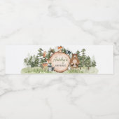 Woodland Animals Wood Slice Baby shower Waterfles Etiket (Enkel label)