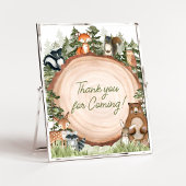 Woodland Animals Wood Slice Bedankt voor uw komst Poster