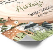 Woodland Animals Wood Slice Welkom Poster (Hoek)