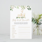 Woodland Animals Word Scramble Baby shower Game (Staand voorkant)
