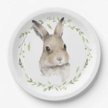 Woodland Animals Wreath Bunny Rabbit Waterverf