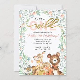 Woodland Animals Ze is een eerste verjaardag. Kaart