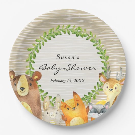 Woodland Aninal Baby shower Bord (Voorkant)