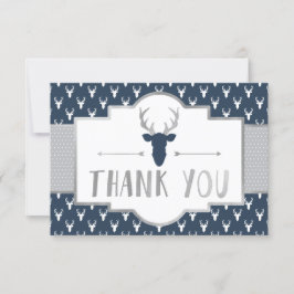 Woodland Antlers Bedankt Card, Faux Folie