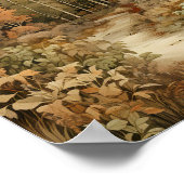 Woodland Art Gezellige Cabin Bossen Schilderen Poster (Hoek)