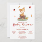 Woodland Autumn Baby Fox-Baby shower Kaart (Voorkant)
