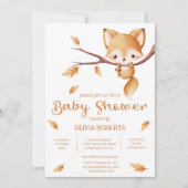 Woodland Autumn Baby Fox-Baby shower Kaart (Voorkant)