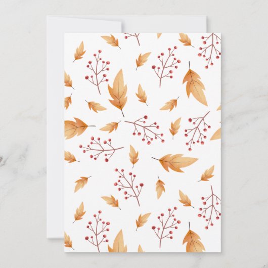 Woodland Autumn Baby Fox-Baby shower Kaart (Achterkant)