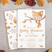 Woodland Autumn Baby Fox-Baby shower Kaart