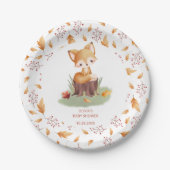 Woodland Autumn Baby Fox-Baby shower Papieren Bordje (Voorkant)