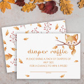 Woodland Autumn Baby Fox luier loterij ticket Informatiekaartje