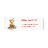 Woodland Autumn Baby Fox retouradres Etiket (Voorkant)
