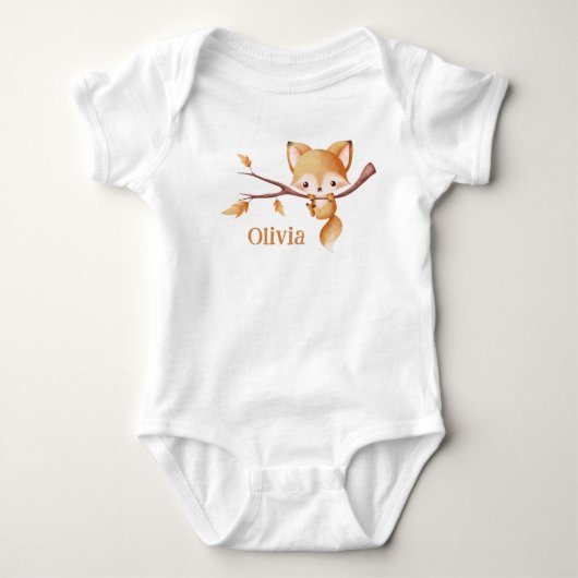 Woodland Autumn Baby Fox Romper (Voorkant)