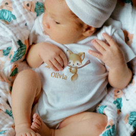 Woodland Autumn Baby Fox Romper