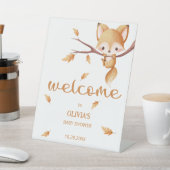 Woodland Autumn Baby Fox welkom Reclamebord Met Voetstuk (Insitu)